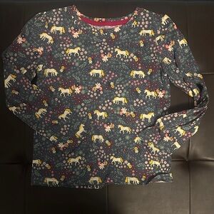 Whimsical Unicorn Long Sleeve Kids Tee - Navy